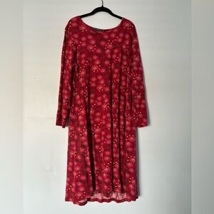 Gudrun Sjoden Red Patterned Long Sleeve Dress